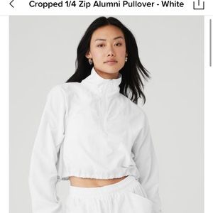*BNWT* Cropped 1/4 Zip Alumni Pullover - White (Size Medium)